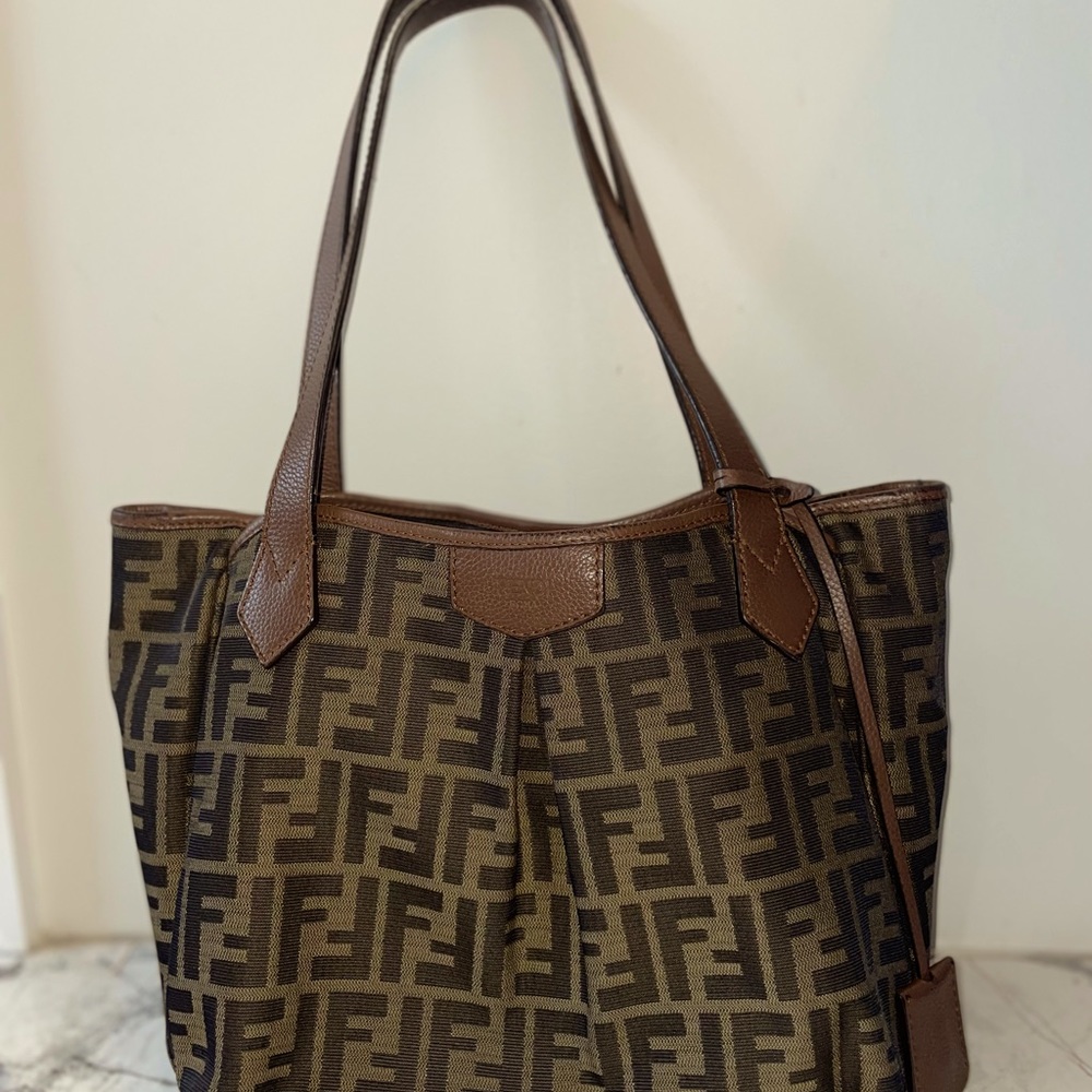 Vintage Fendi Zucca FF logo tote handbag